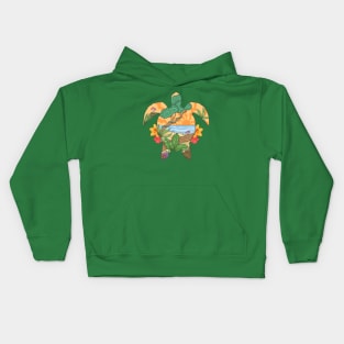 Turtle Summer Beach Paradise Kids Hoodie